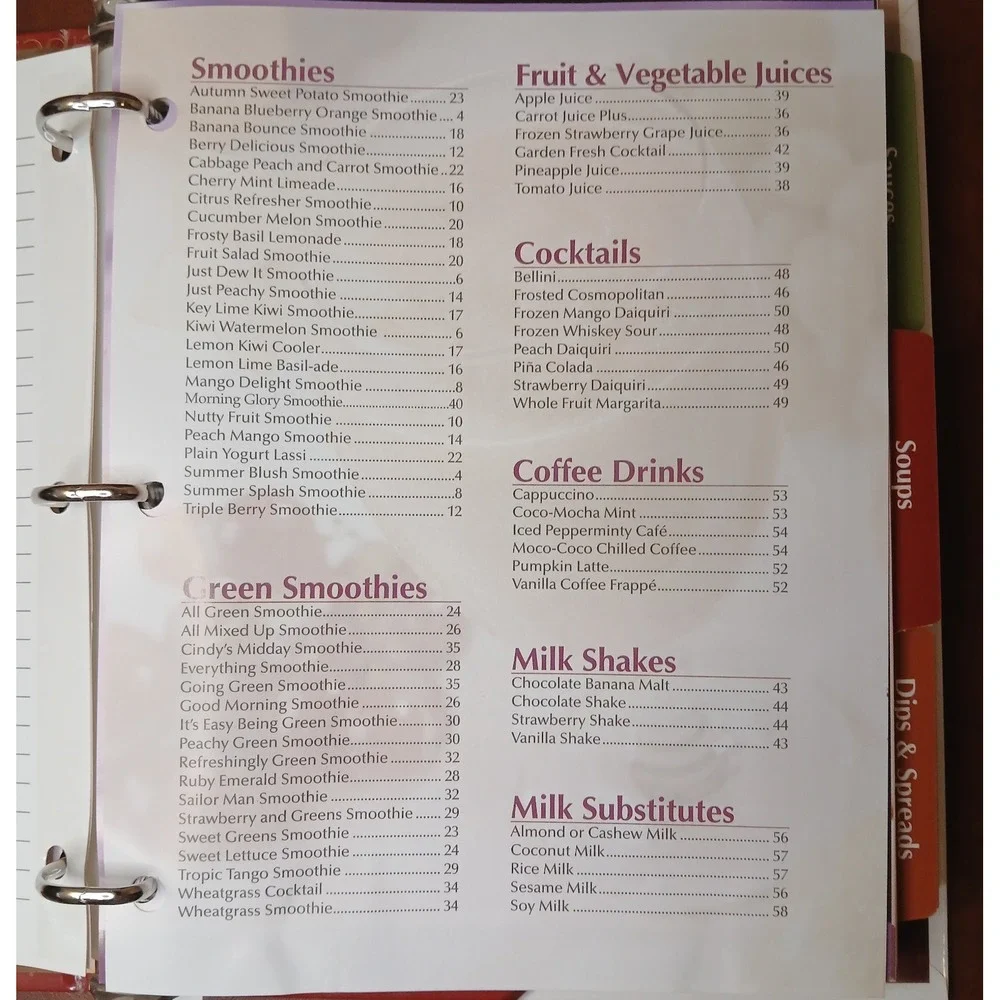 Vita Mix Whole Food Recipes Cookbook Smoothies Soups Dips Breads Breakfast‎ #B47